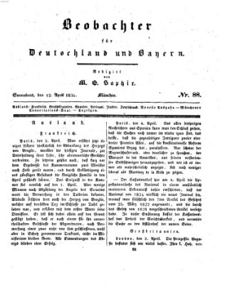 Bayer'scher Beobachter Samstag 12. April 1834