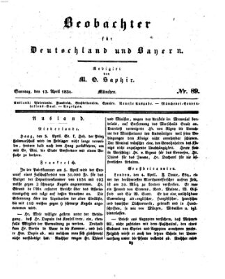 Bayer'scher Beobachter Sonntag 13. April 1834