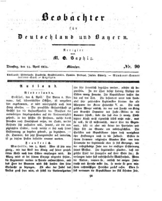 Bayer'scher Beobachter Montag 14. April 1834