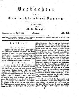 Bayer'scher Beobachter Montag 21. April 1834