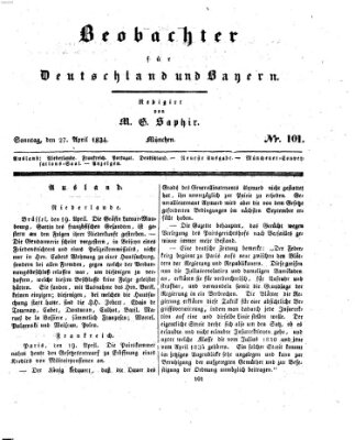 Bayer'scher Beobachter Sonntag 27. April 1834