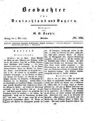 Bayer'scher Beobachter Freitag 2. Mai 1834