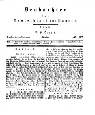 Bayer'scher Beobachter Dienstag 10. Juni 1834