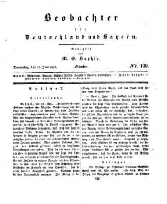 Bayer'scher Beobachter Donnerstag 12. Juni 1834