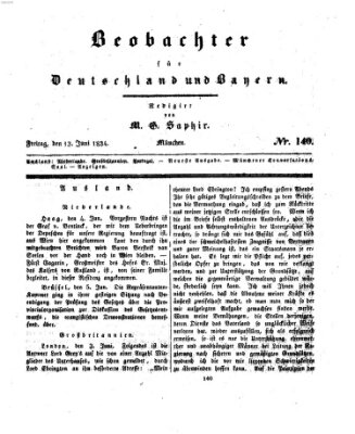 Bayer'scher Beobachter Freitag 13. Juni 1834