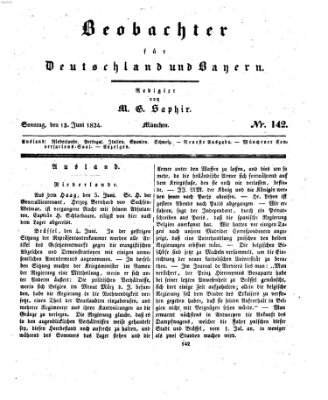 Bayer'scher Beobachter Sonntag 15. Juni 1834