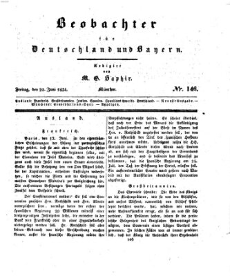 Bayer'scher Beobachter Freitag 20. Juni 1834