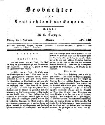 Bayer'scher Beobachter Dienstag 24. Juni 1834