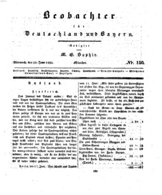 Bayer'scher Beobachter Mittwoch 25. Juni 1834