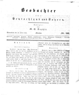 Bayer'scher Beobachter Samstag 28. Juni 1834