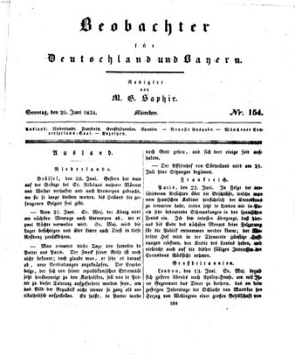 Bayer'scher Beobachter Sonntag 29. Juni 1834