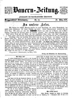 Bauern-Zeitung Dienstag 29. März 1870