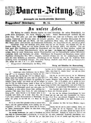 Bauern-Zeitung Dienstag 5. April 1870