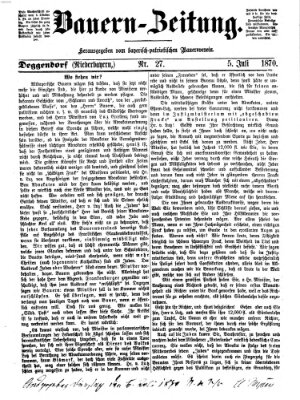 Bauern-Zeitung Dienstag 5. Juli 1870