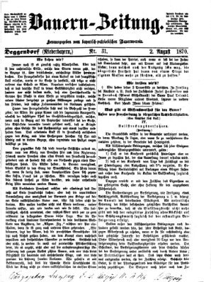 Bauern-Zeitung Dienstag 2. August 1870