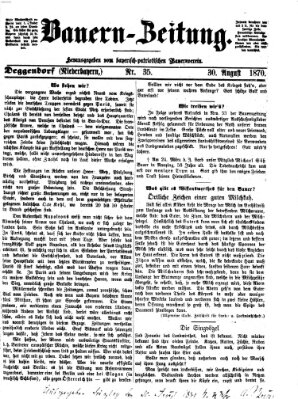 Bauern-Zeitung Dienstag 30. August 1870