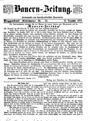 Bauern-Zeitung Dienstag 13. Dezember 1870