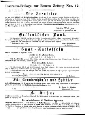 Bauern-Zeitung Dienstag 22. März 1870