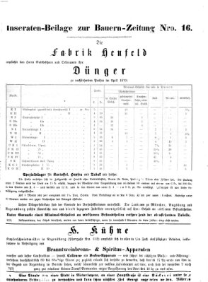 Bauern-Zeitung Mittwoch 20. April 1870