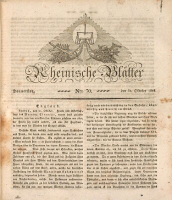 Rheinische Blätter Donnerstag 31. Oktober 1816