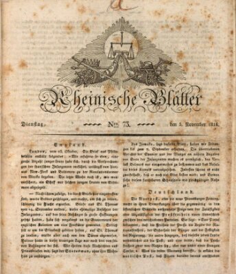 Rheinische Blätter Dienstag 5. November 1816