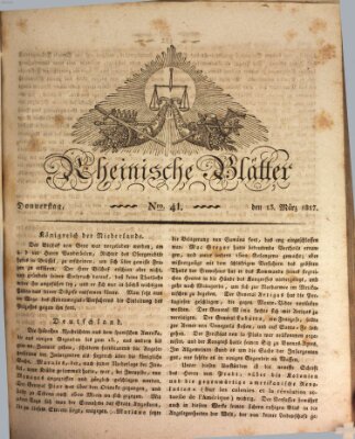 Rheinische Blätter Donnerstag 13. März 1817