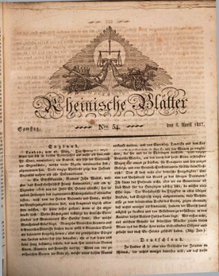 Rheinische Blätter Samstag 5. April 1817