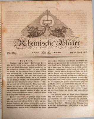 Rheinische Blätter Sonntag 13. April 1817