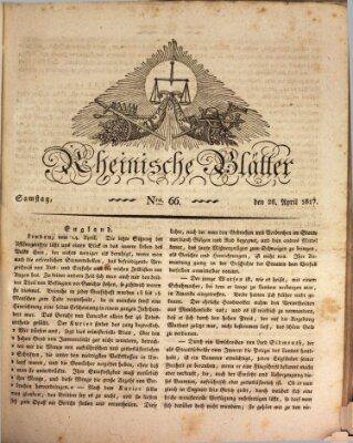 Rheinische Blätter Samstag 26. April 1817