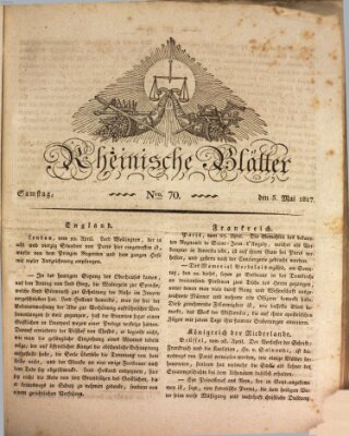 Rheinische Blätter Samstag 3. Mai 1817