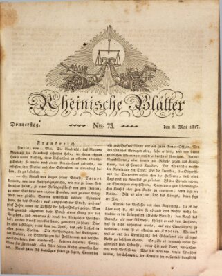 Rheinische Blätter Donnerstag 8. Mai 1817