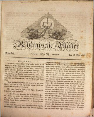 Rheinische Blätter Dienstag 13. Mai 1817