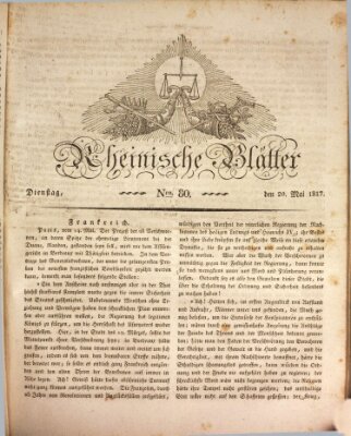 Rheinische Blätter Dienstag 20. Mai 1817