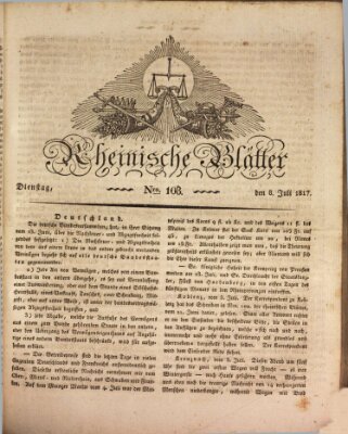 Rheinische Blätter Dienstag 8. Juli 1817