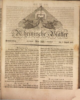 Rheinische Blätter Donnerstag 7. August 1817