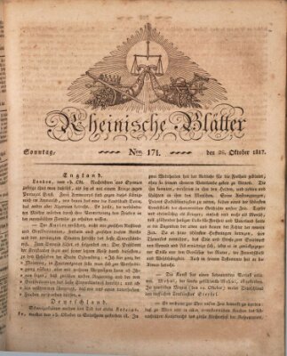 Rheinische Blätter Sonntag 26. Oktober 1817