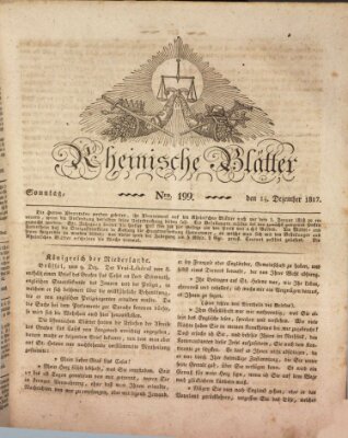 Rheinische Blätter Sonntag 14. Dezember 1817