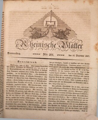 Rheinische Blätter Donnerstag 18. Dezember 1817