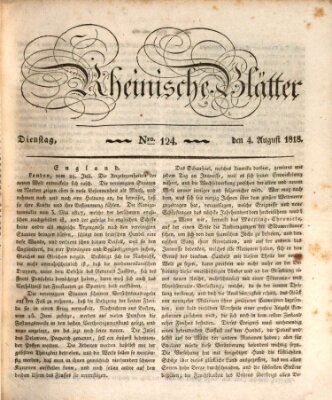 Rheinische Blätter Dienstag 4. August 1818