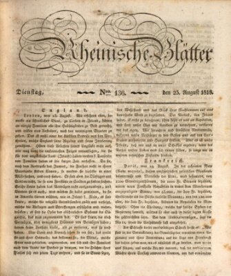 Rheinische Blätter Dienstag 25. August 1818