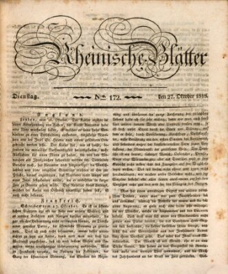 Rheinische Blätter Dienstag 27. Oktober 1818