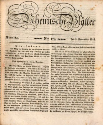 Rheinische Blätter Sonntag 8. November 1818