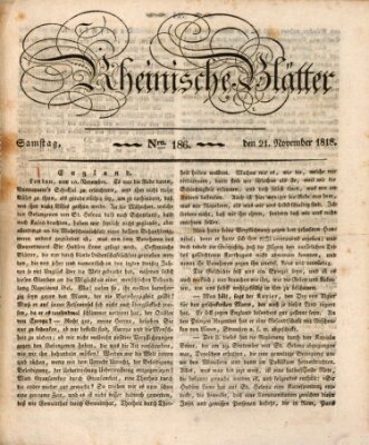 Rheinische Blätter Samstag 21. November 1818