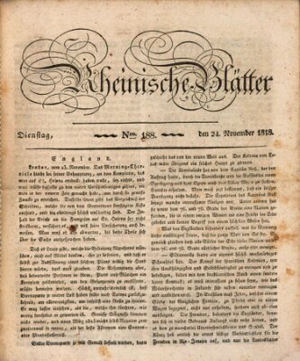 Rheinische Blätter Dienstag 24. November 1818