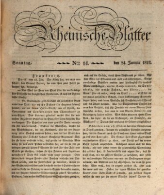 Rheinische Blätter Sonntag 24. Januar 1819