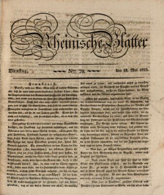 Rheinische Blätter Dienstag 18. Mai 1819