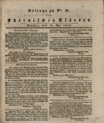Rheinische Blätter Samstag 30. Mai 1818
