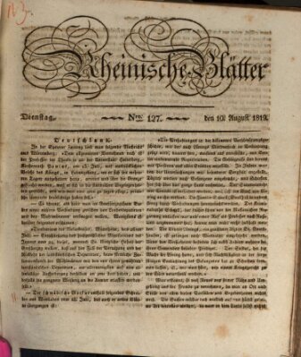 Rheinische Blätter Dienstag 10. August 1819