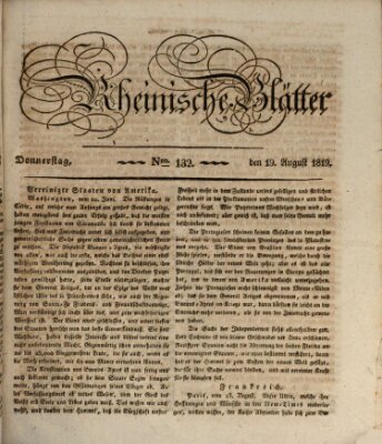 Rheinische Blätter Donnerstag 19. August 1819