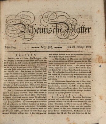 Rheinische Blätter Dienstag 19. Oktober 1819